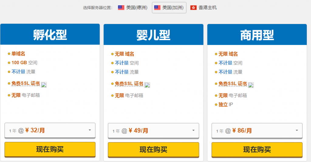 HostGator 方案