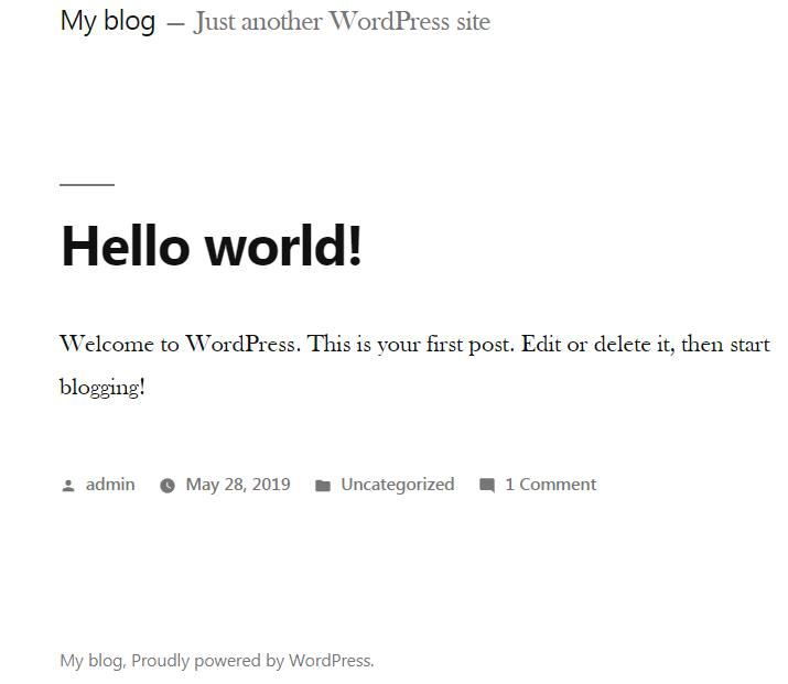 HostGator一键安装wordpress成功页面